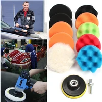 12 pcsset car polishing waxing sponge wheel polishing disc auto care polishing sponge pad drill m14 adapter 34567 inch