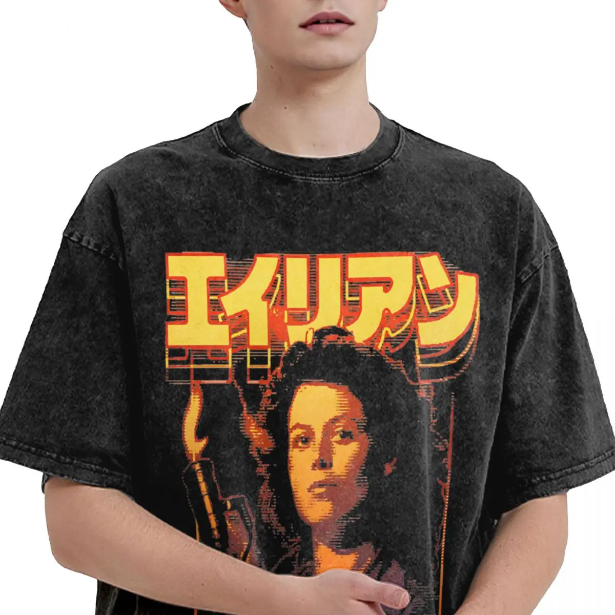 Футболка Alien Ellen Ripley Face Hugger с потертостями уличная одежда в стиле хип-хоп ретро для