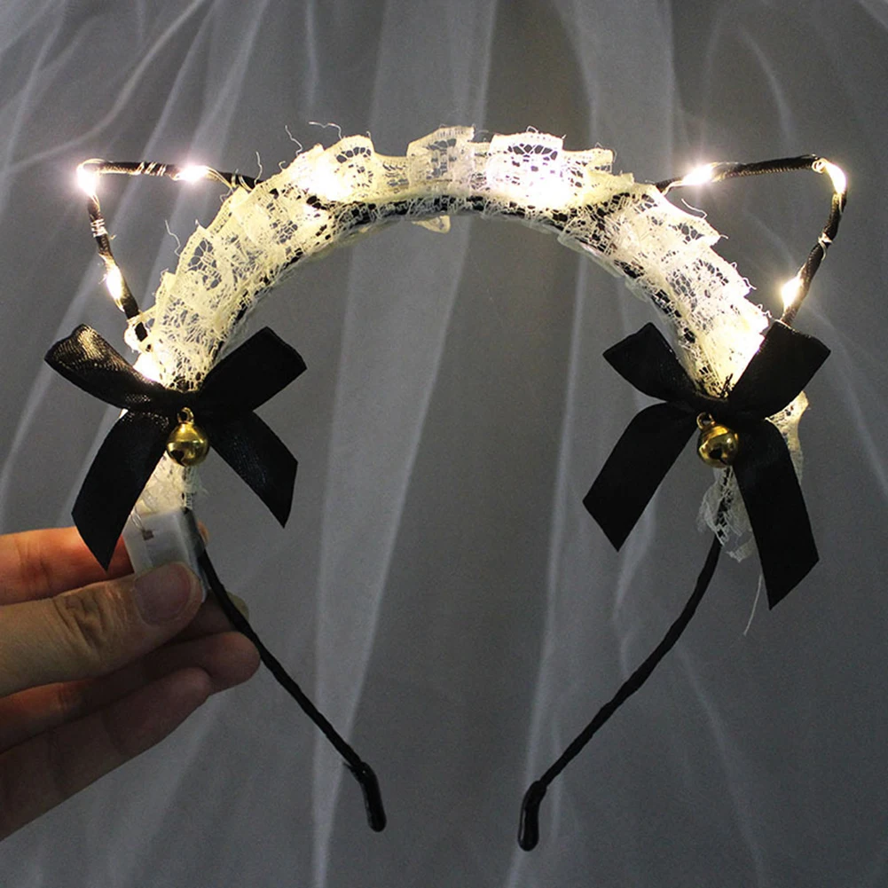 

1PC Light Up Glowing Headband Plush Ears Cute Headwear Korean Style Hairband Girls Party Cosplay Headwear Hair Accessories