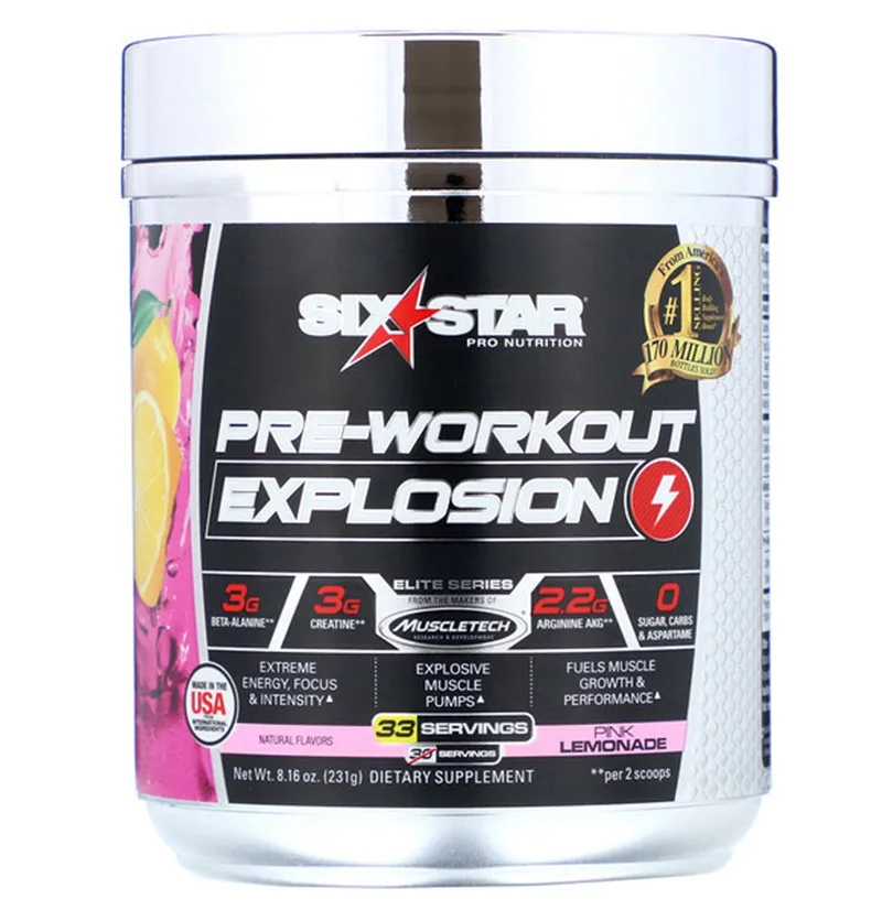 

Six Star, Pre-Workout Explosion, розовый Lemonade, 8,16 унции (231 г)