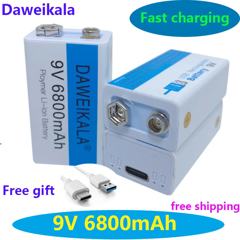 6800mah Li-ion Rechargeable Battery Micro Usb Battery 9v Lit