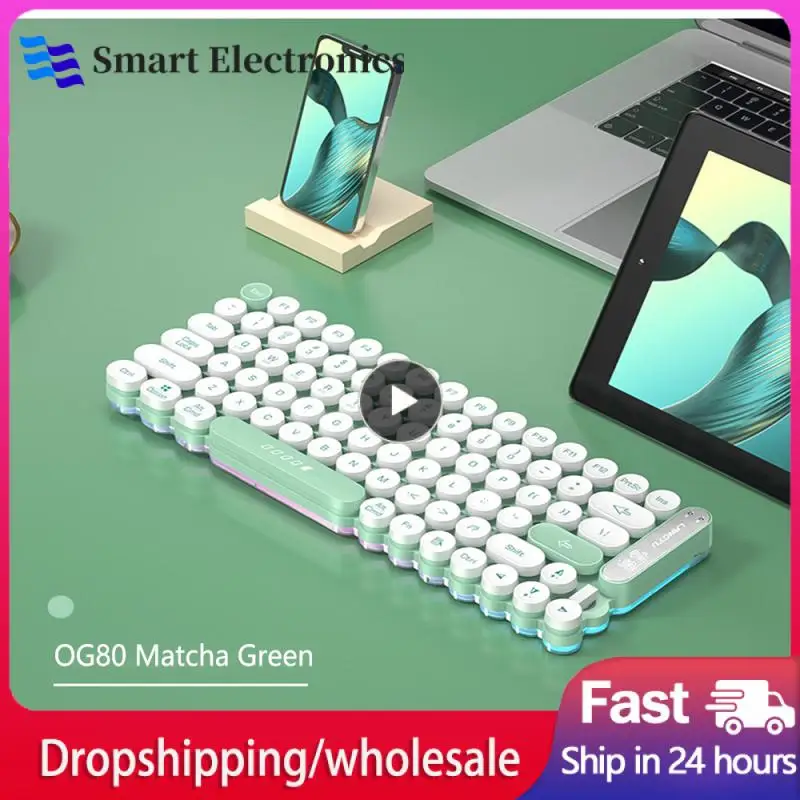 

Recargeable Punk Keyboard Rgb Light Backlight 80/102 Key Wireless Keyboards Universal Dual Mode Waterproof Punk