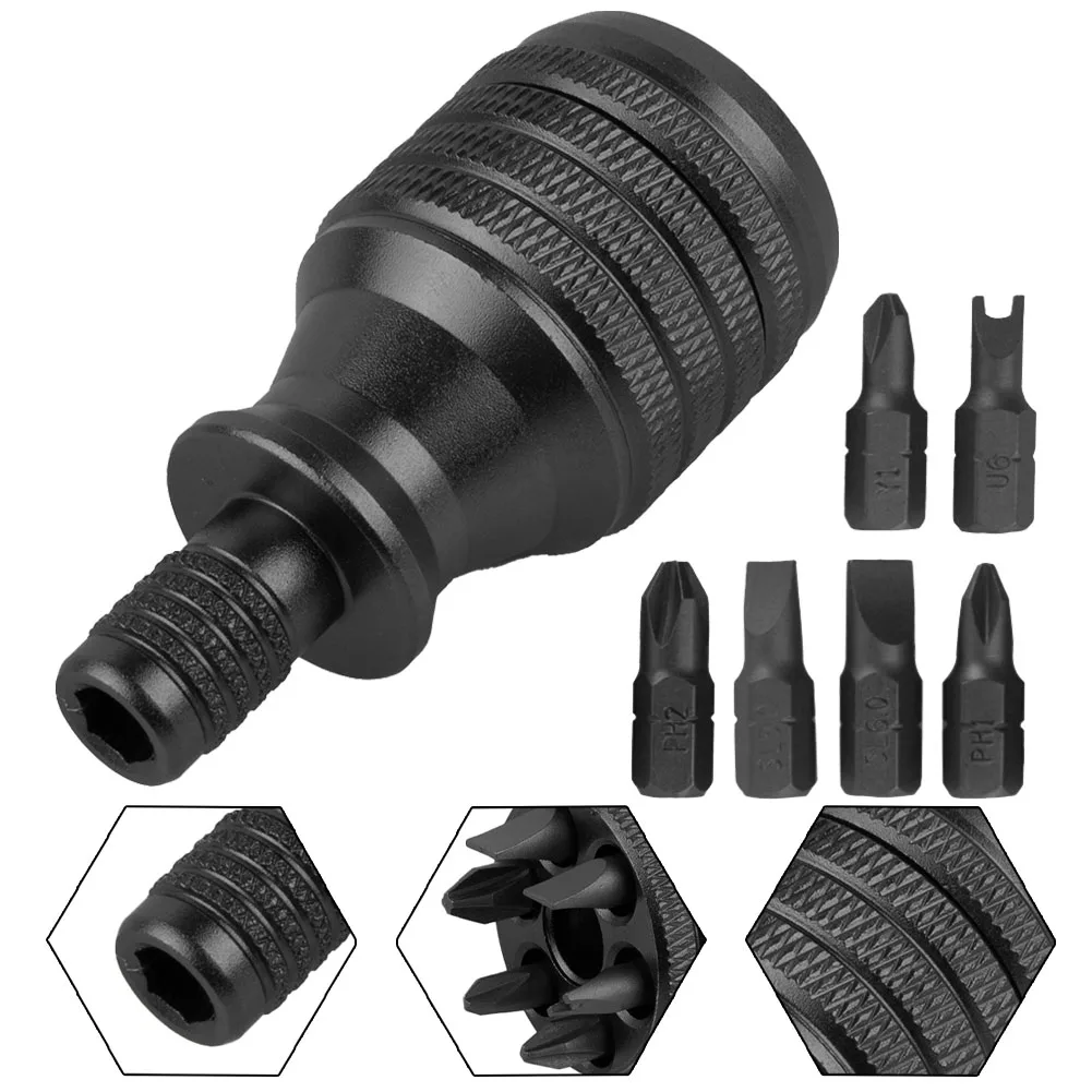 

6 In1 Magnetic Screwdriver 1/4'' Alloy Steel Bits 80*30mm For Machine Maintenance Household Appliances Repairing Hand Tools