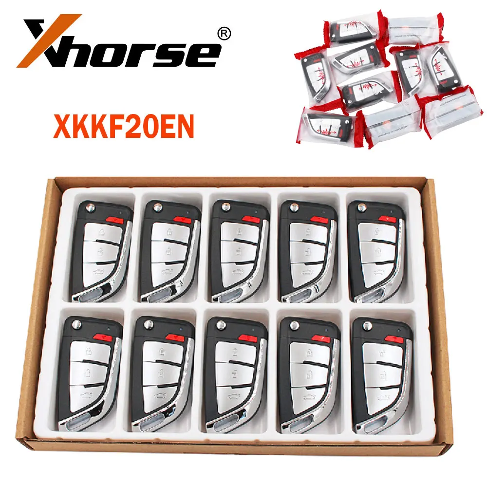 

Xhorse XKKF20EN Wire Remote Key 3 Buttons Flip Remote VVDI Remote Control Keys for VVDI Key Tool Global Version Car Lock System