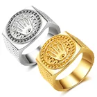 Vimio модные ювелирные изделия Хип-хопРок Корона кольцо для мужчин и женщин Золотое кольцо ювелирные изделия на Хэллоуин Рождество