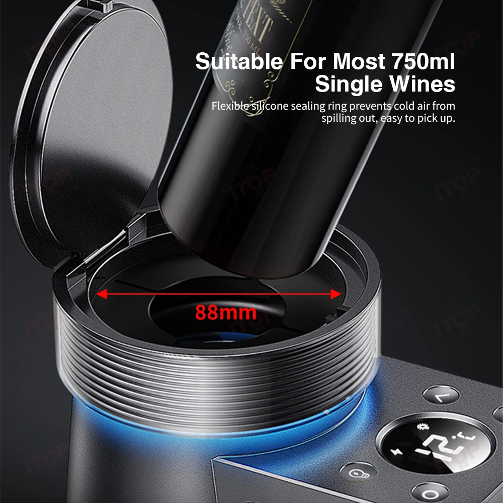 Фото ITOP WCO-01 Wine Chiller — умный винный охладитель, подходящий для большинства бутылок вина объемом 750 мл, 2-20 штук. ℃   Установка температуры №4
