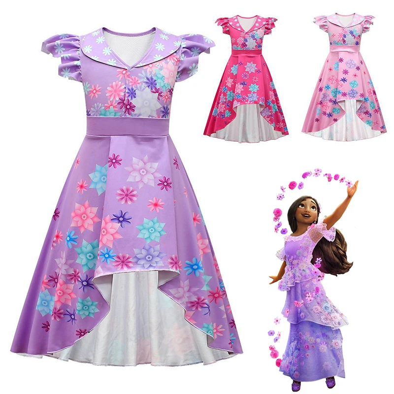 

Disney Encanto Isabela Madrigal Girls Costume Princess Dresses Baby Kids Flower Carnival Birthday Halloween Party Dress Dress Up