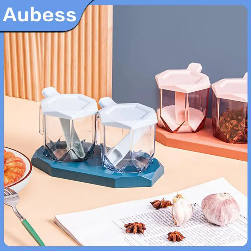 

Kitchen Organizers Dustproof Seasoning Jar With Lid Pantry No Punch Transparent Food Canister Kitchen Jars Convenient Cookie Jar