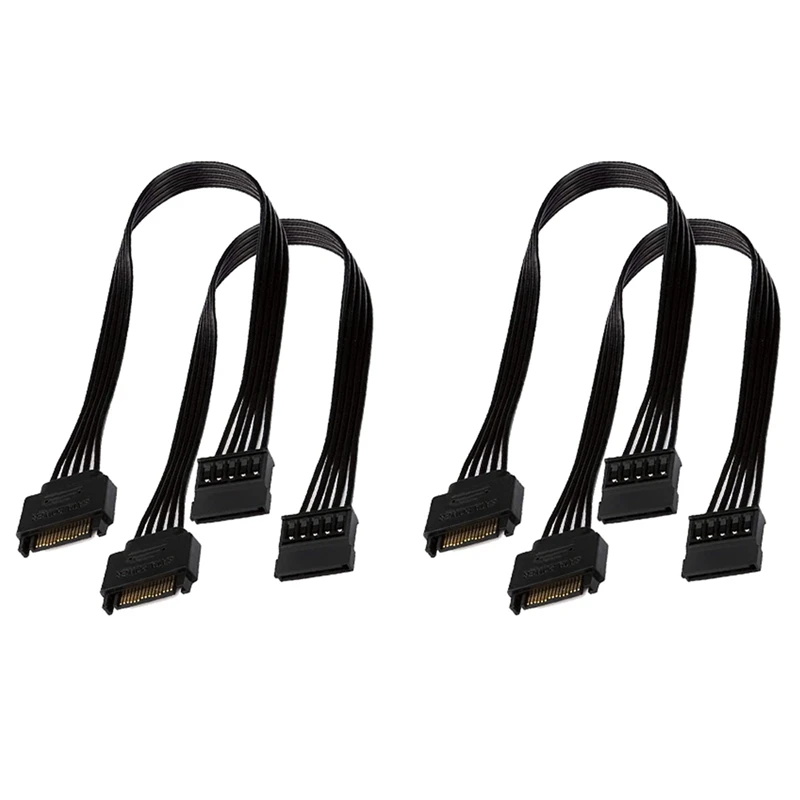 

4Pcs SATA Power Extension Cable,15 Pin SATA Male To Female Extender Power Cable Adapter For Hard Drive Disk HDD,SSD,30CM