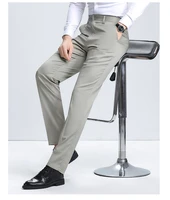 summer thin cotton blend solid color korean style handsome mens pants business formal mens casual pants iron free pants