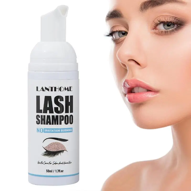 

Eyelash Shampoo Cleaning Brush Kit 50ml Lash Extension Foam Cleaner Gentle No Stimulation Makeup Removal Thick Soft Bubble