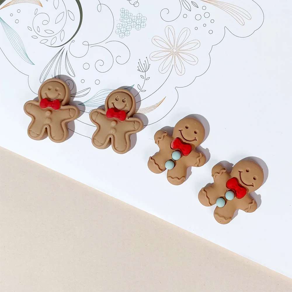 

10 шт., кабошон из смолы с пряничным человеком