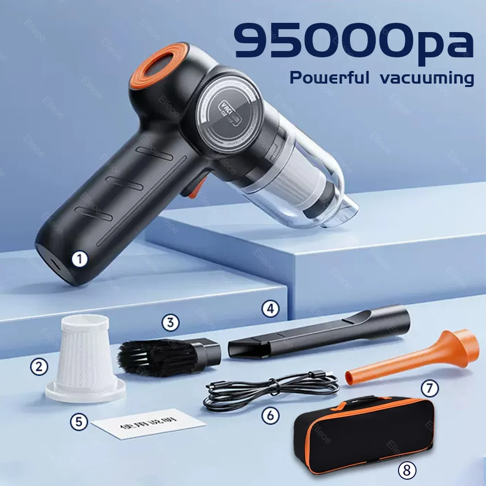 

Car Vacuum Cleaner 95000Pa Strong Wireless Handheld Cleaning Machine Robot Home & Car Dual Use Vacuum and Blow Home Appliance
