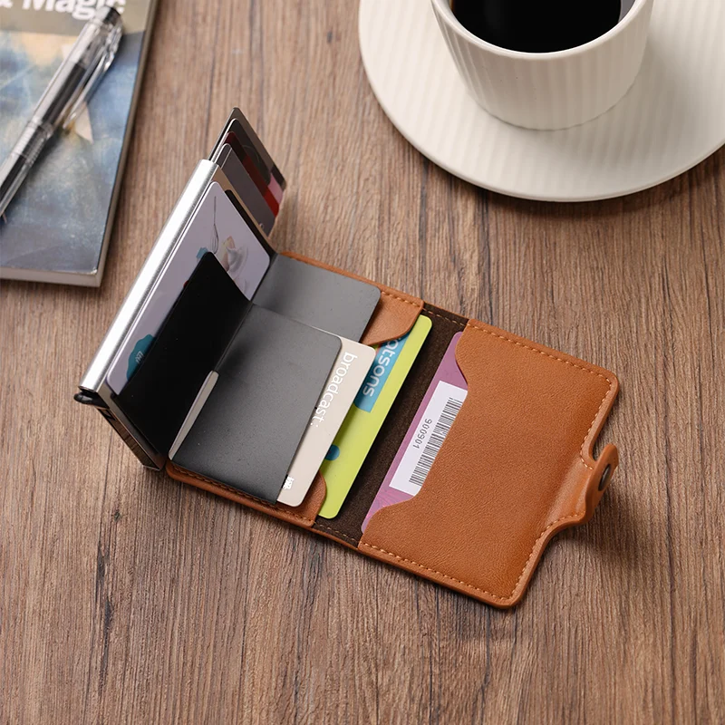 Винтажный Мужской Кошелек Из Алюминиевого Сплава С RFID-блокировкой