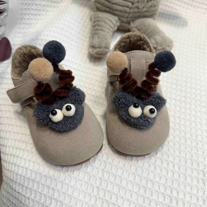 Детская зимняя обувь новинка 2024 с хлопковой подкладкой из овечьей шерсти модная