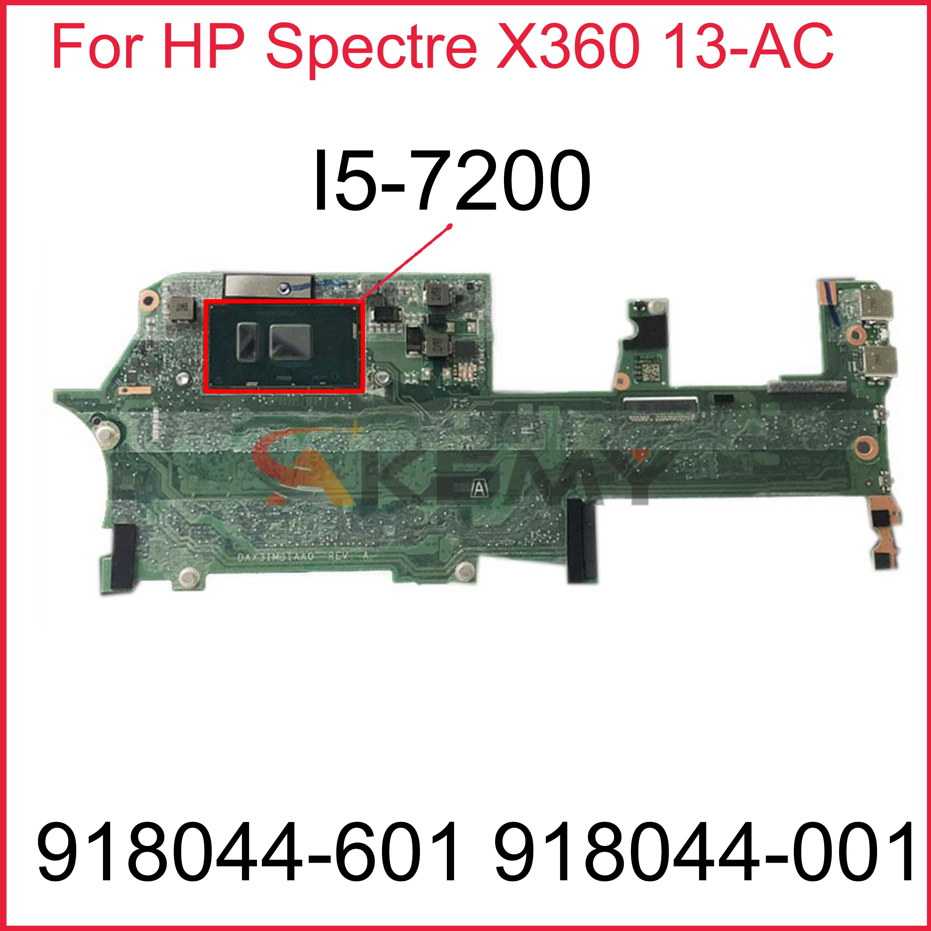 

For HP Spectre x360 13-AC 13-W Laptop Motherboard 918044-601 918044-001 With i5-7200u 8GB RAM DAX31MB1AA0 100% Tested Fast Ship