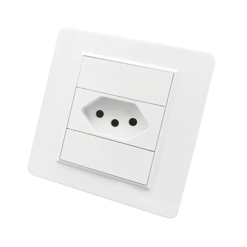 

10a Double Ubs Wall Socket Panel Power Socket Eu Standard 118 Type Brazil Plug Three Jack Brazil Eu 86 Type Brazil Wall Socket