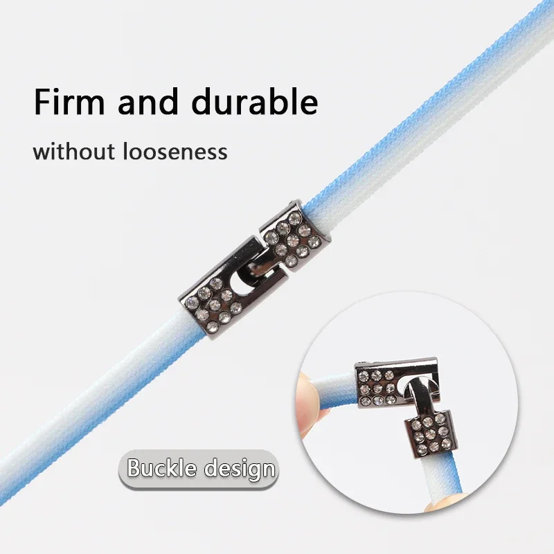 Эластичные Шнурки С Градиентом И Алмазными Перекрестными Замками Плоские Без