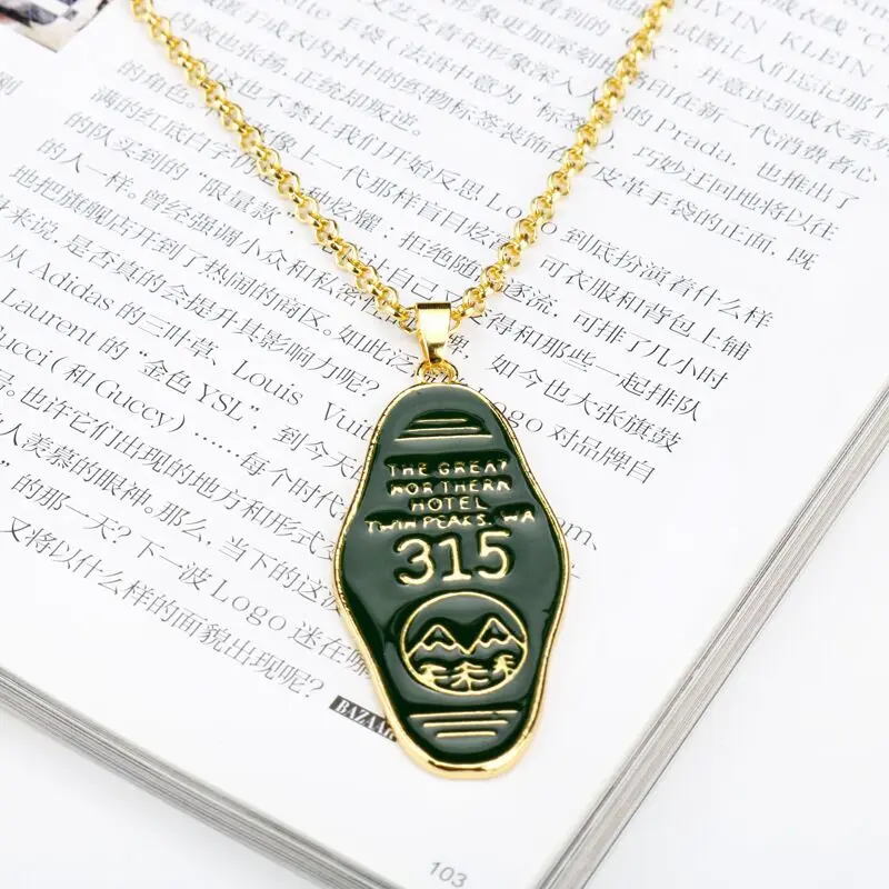 

TV Twin Peaks Necklace TV Logo Pendant Chokers Bates Motel The Great Northern Hotel Room 315 Trendy Fashion Jewelry