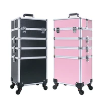 women beauty trolley suitcase makeup case large capacity cosmetic case fashion cosmetic bags rolling luggage