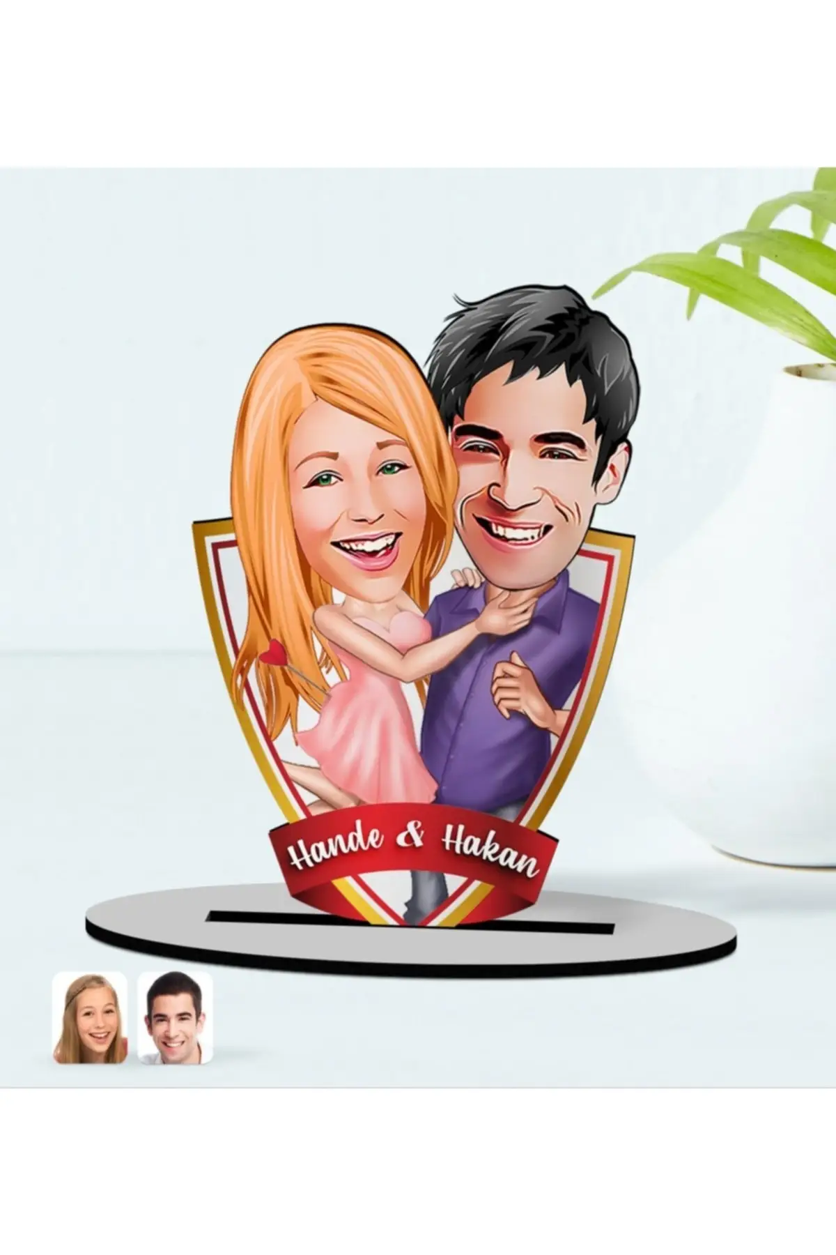 

Personalized Family Father 3d trinkets with Cartoon Wooden Stand-2