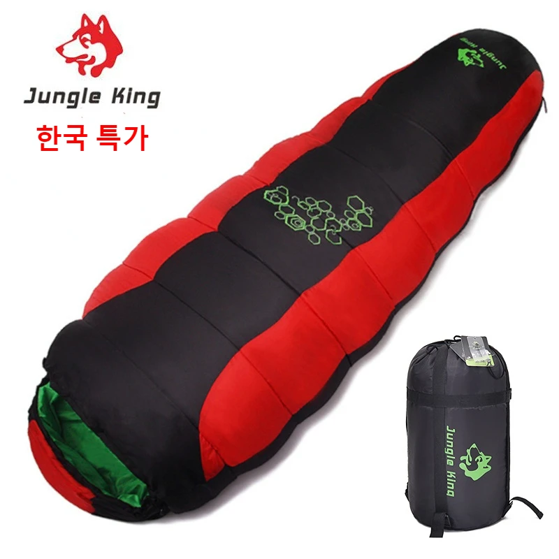

한국 특가 JUNGLE KING CY0901 Camping Hooded Sleeping Bag Waterproof 4 Season Warm Cotton Sleeping Bags 0.85KG 1.15KG 1.5KG 1.8KG