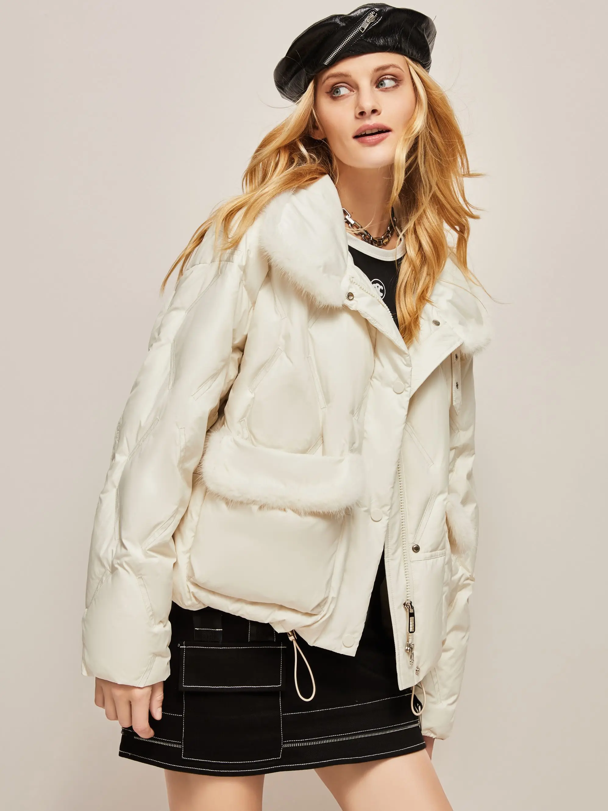 

Зимняя пуховая куртка, пуховое пальто отличного качества, женское пуховое пальто из натурального меха со стежками, женские теплые пуховые п...