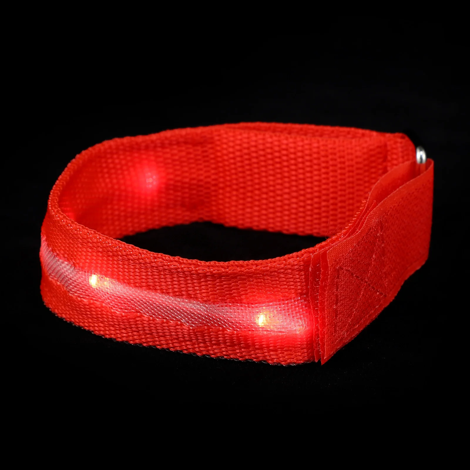 

1Pc Glowing Bight Running Bracelet LED Light Wrist Belt Adjustable Arm Belt (Red)
