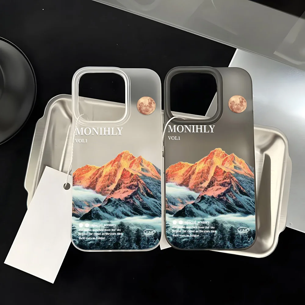 Snow Mountain Scenery Silicone Case For iPhone 11 Funda 16 Pro Max 15 14 Plus 13 13Pro 12 Mini Shockproof Phone