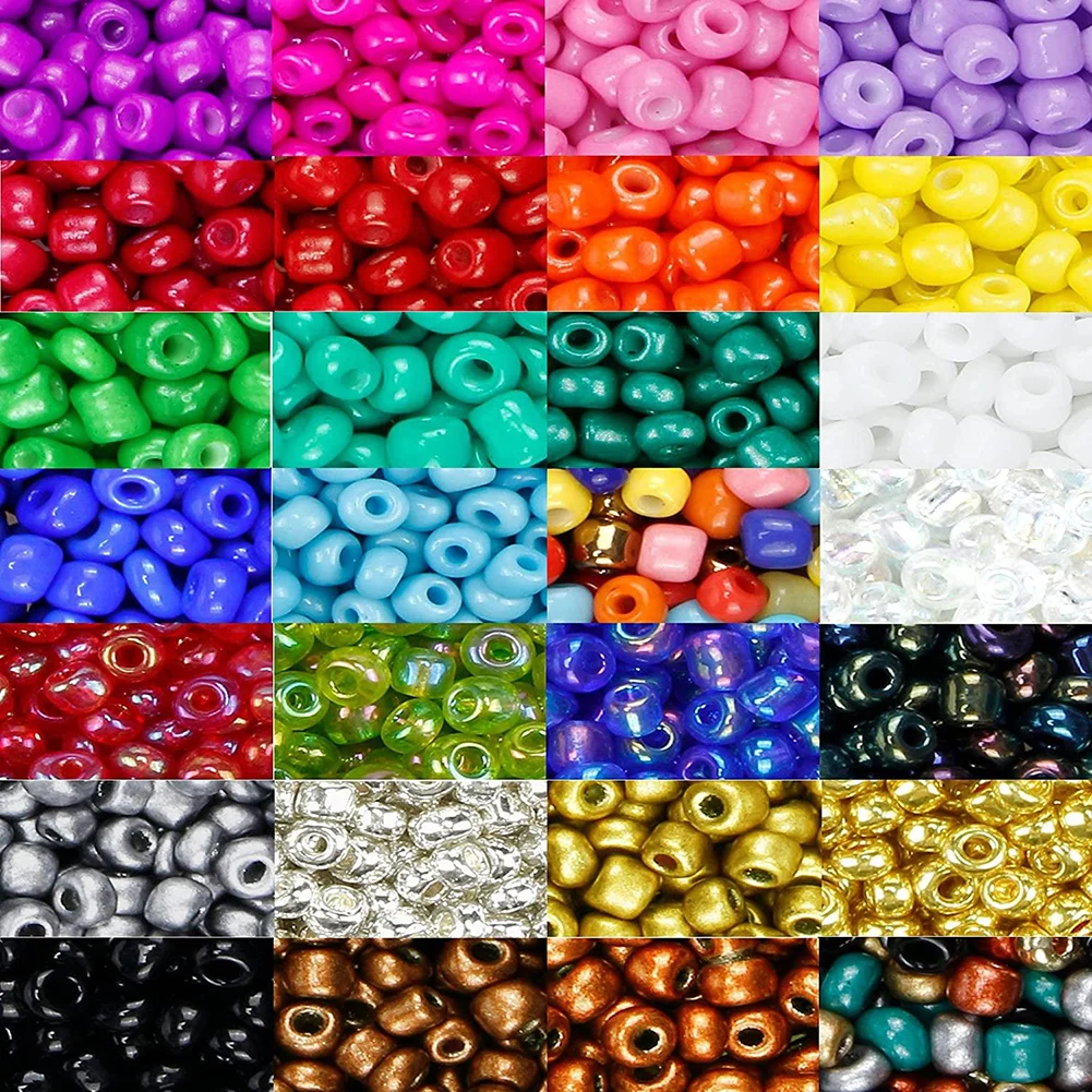 

2mm Opaque Glass Beads 200g Pack Size 12/0 Approx 12000 Beads Mixed Colour Unique Gift Earrings Brooches Pendants Jewelry Tools