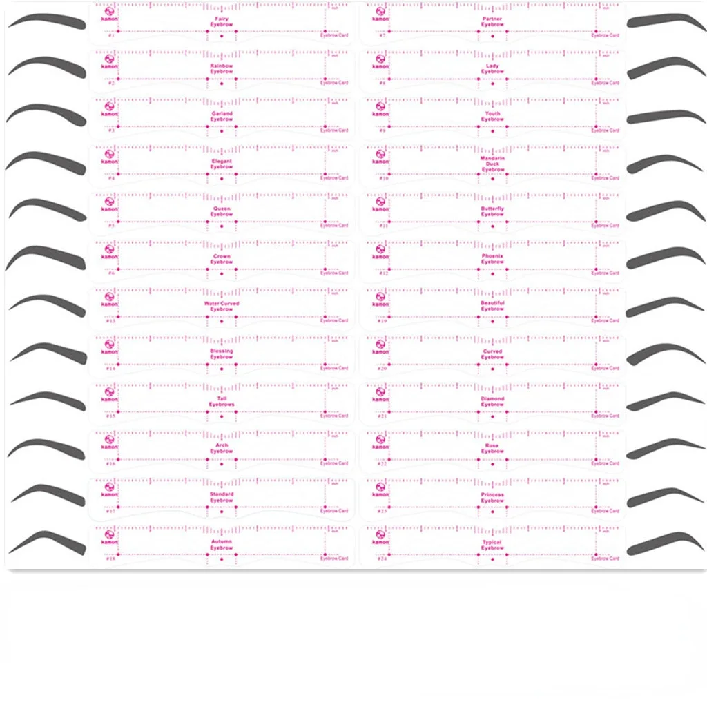 24 стиля/комплект трафарет для бровей многоразовый набор сделай сам руководство