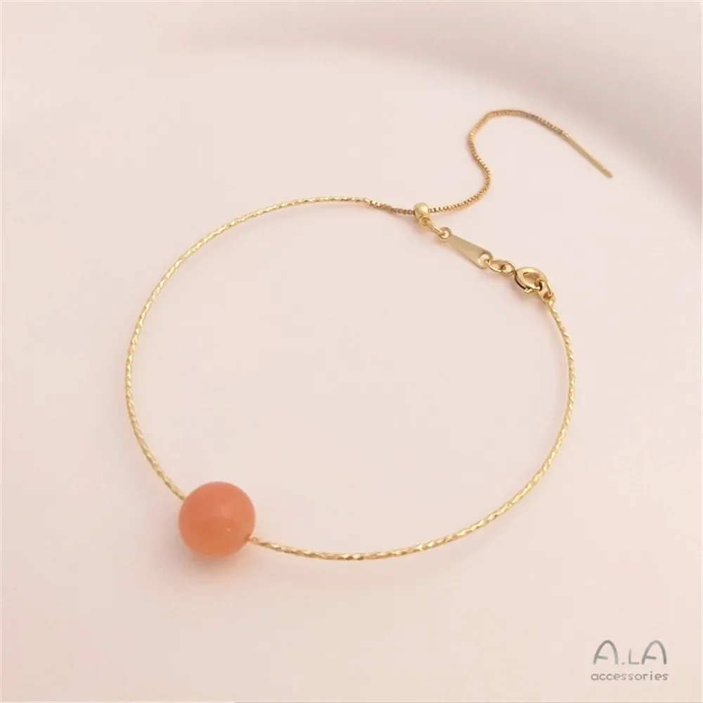 Универсальный браслет из бисера с покрытием 14-каратного золота регулируемый