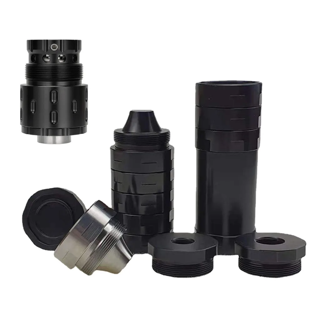 

8.5"L 1.55"OD Aluminum 1.375x24 Radial Modular Solvent Hybrid Cleaning Tube 1x SS Cups+1/2x28,13.5x1LH,9/16x24,.578x28 Booster