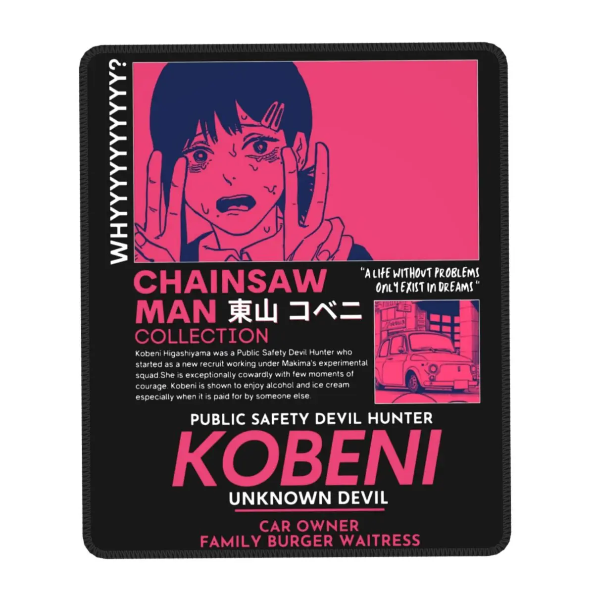 

Chainsaw Man Gaming Mouse Mat Custom Rubber Lockedge Mousepad Office Desktop Harajuku Anime Manga Kobeni Higashiyama Mouse Pads