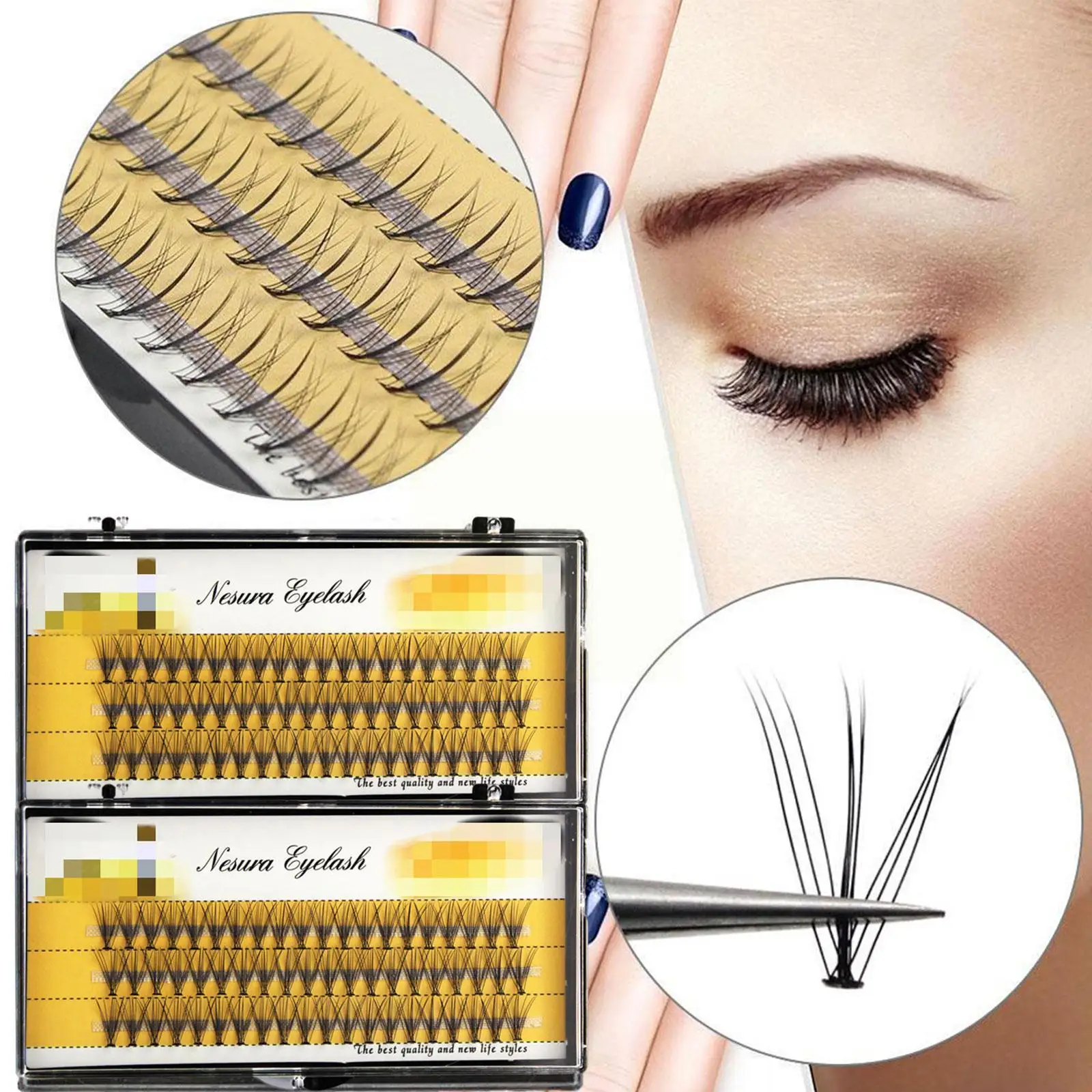 

3d Fluffy Single Cluster False Professiona Grafting Eyelashes Individual Eyelash Segmented Natural Fake Lashes For Eye Exte P6a8
