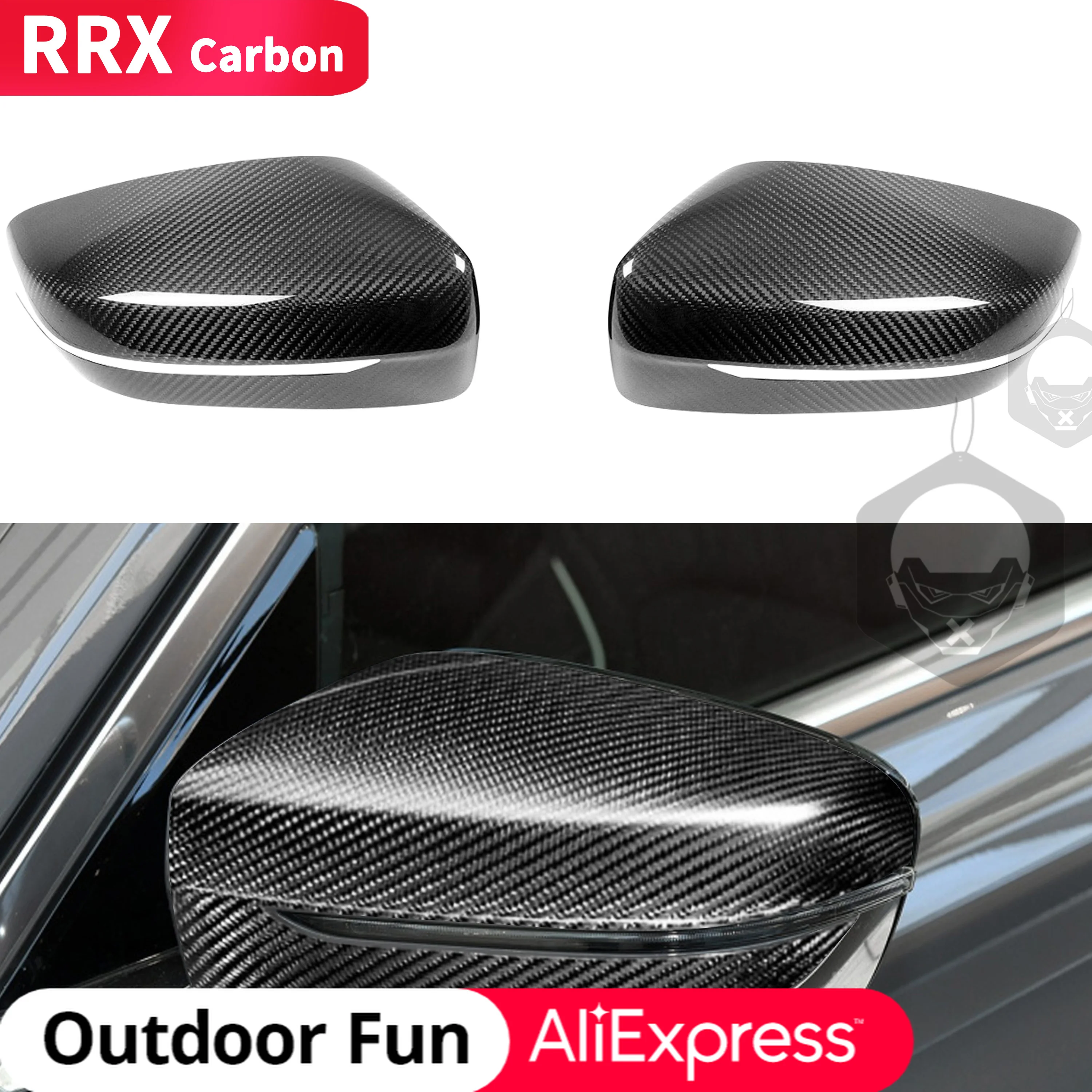

LHD Glossy Real Carbon Fiber Car Rear View Rearview Mirror Cover Caps For BMW 7 Series G11 G12 2016-2018 Auto Retrofit Accessory