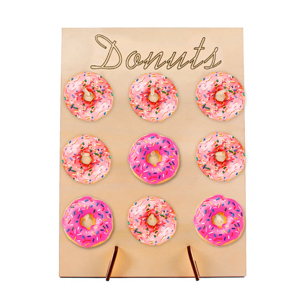 

Donut Wall Display Stand Reusable Holder Board Rustic Wood Doughnut Food Buffet Display,Wedding,Birthday Party Treat Yourself
