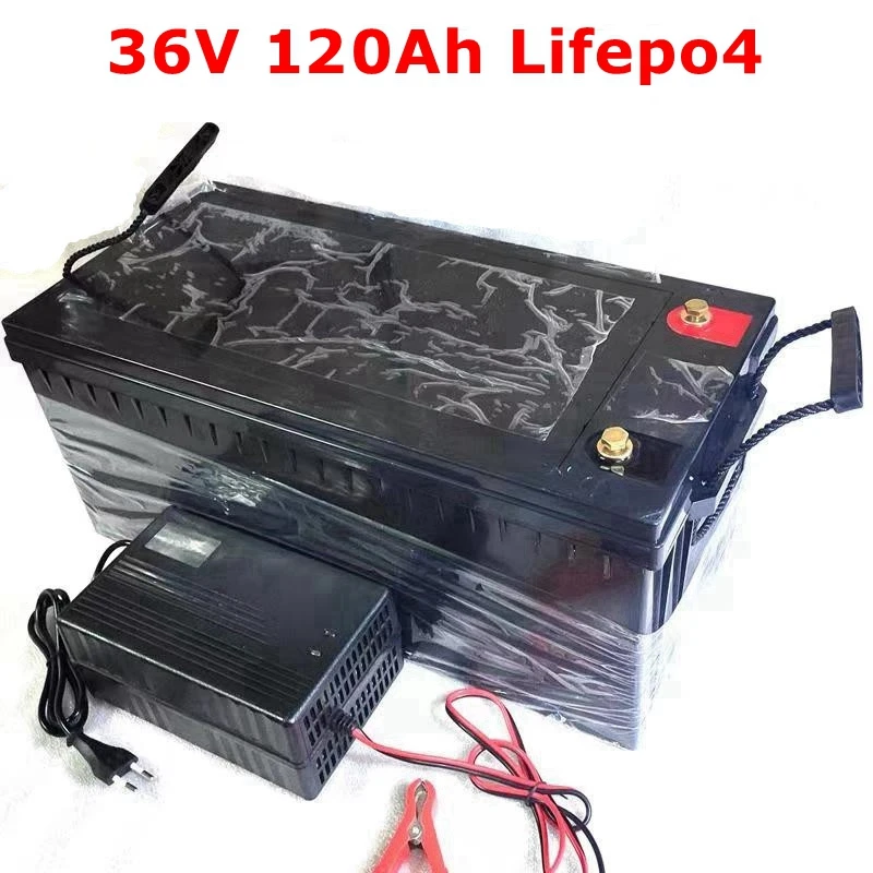 

MLG waterproof 36V 120AH lifepo4 chargeable lithium battery for 3600w tricycle UPS vehicle E-moped bike scooter boat 10A Charger