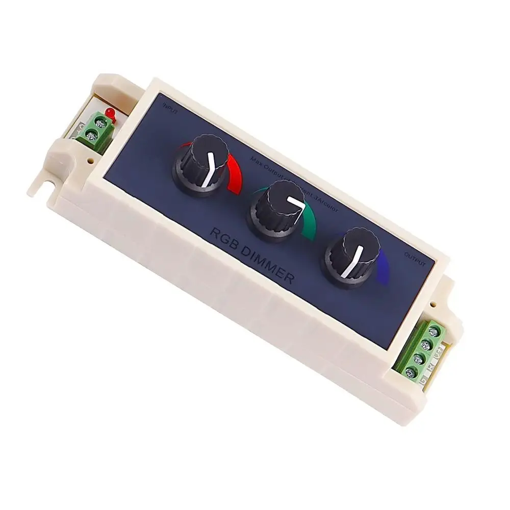 

9A RGB Dimmer DC12-24V for 5050 2835 Color Light Bars LED Knob Dimmer Controller 3‑Channel Brightness Adjust