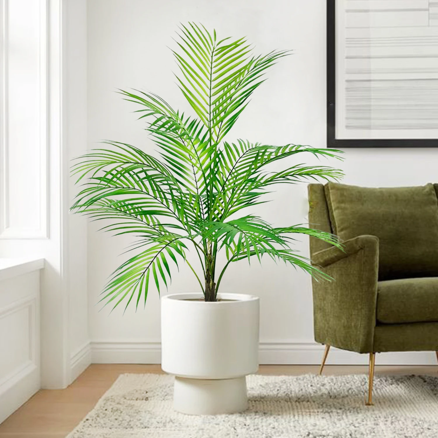 Искусственный Подсолнух 80-90 См Тропическое Растение Пластиковое Зеленое