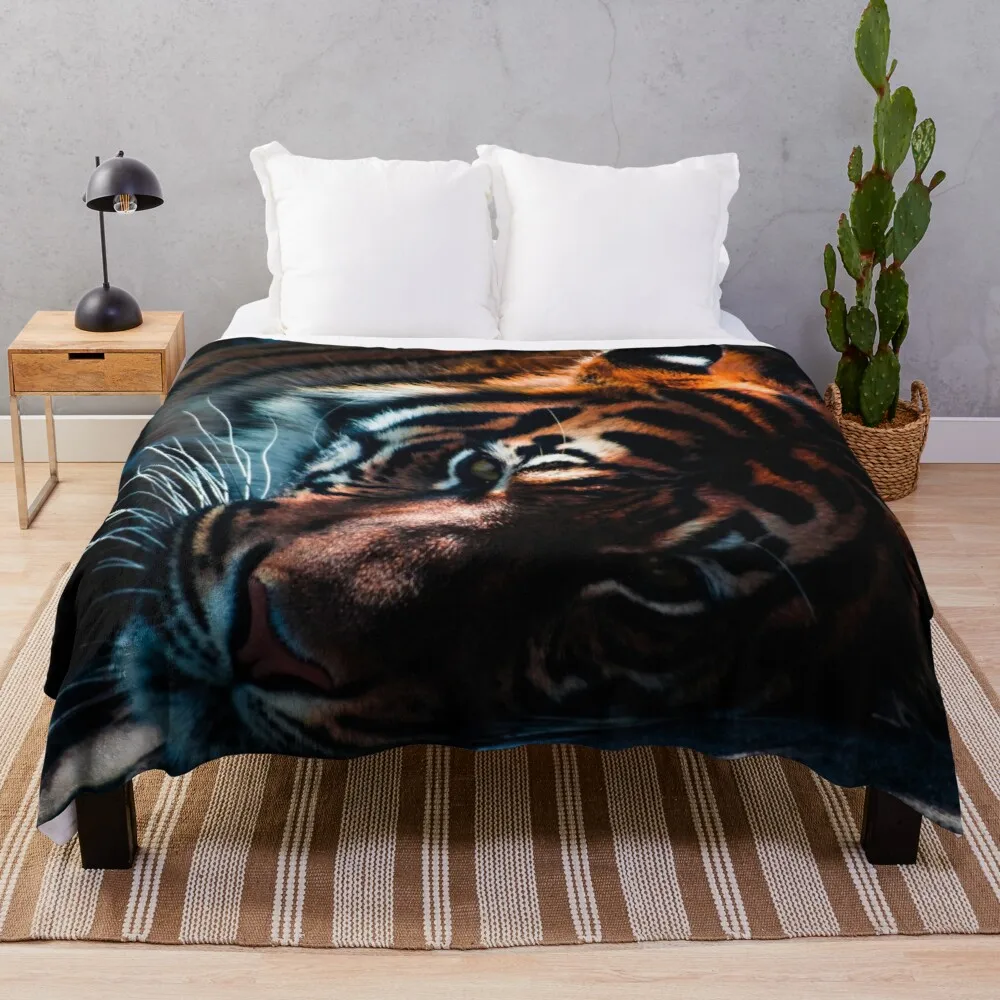 

Lightweight Warm for Kids Boys Girl Teen Gift Tiger Wildlife Flannel Throw Blanket King Queen Size for Bed Sofa Couch Super Soft