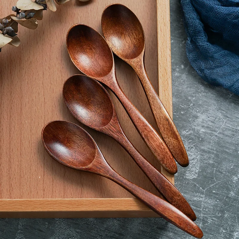

Solid Wood Tableware Spoon Anti-scald Tea Coffee Stirring Spoons