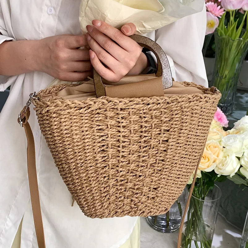 

Summer Straw Tote Bag Rattan Beach Crossbody Bags for Women 2022 Woven Casual Lady Shopping Handbags Shoulder Bag Bolsa Feminina