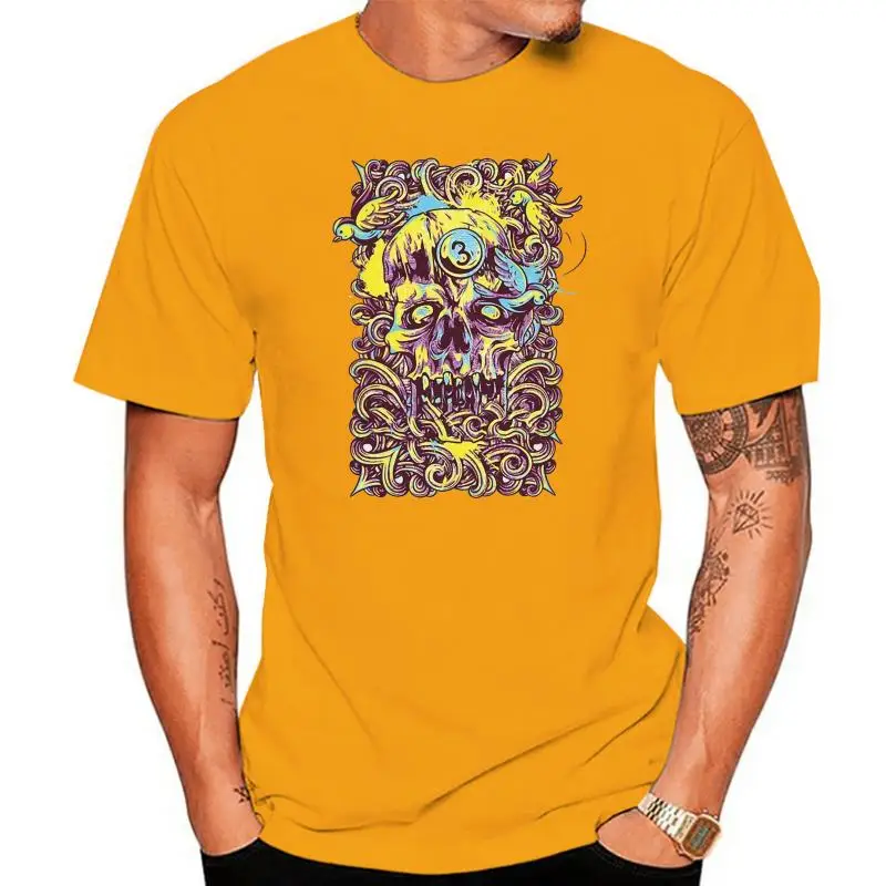 

Skull With Bird Coloured Yellow Blue T-Shirt Mens Womens Unisex Fashion Slogan O Neck Tee Shirt Short Sleeve