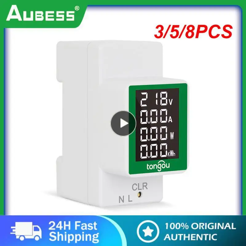 

3/5/8PCS Ac50-300v Volt Power Meter Portable Din Rail Wattmeter Durable Universal Voltmeter Current Monitor For Home Amp Power