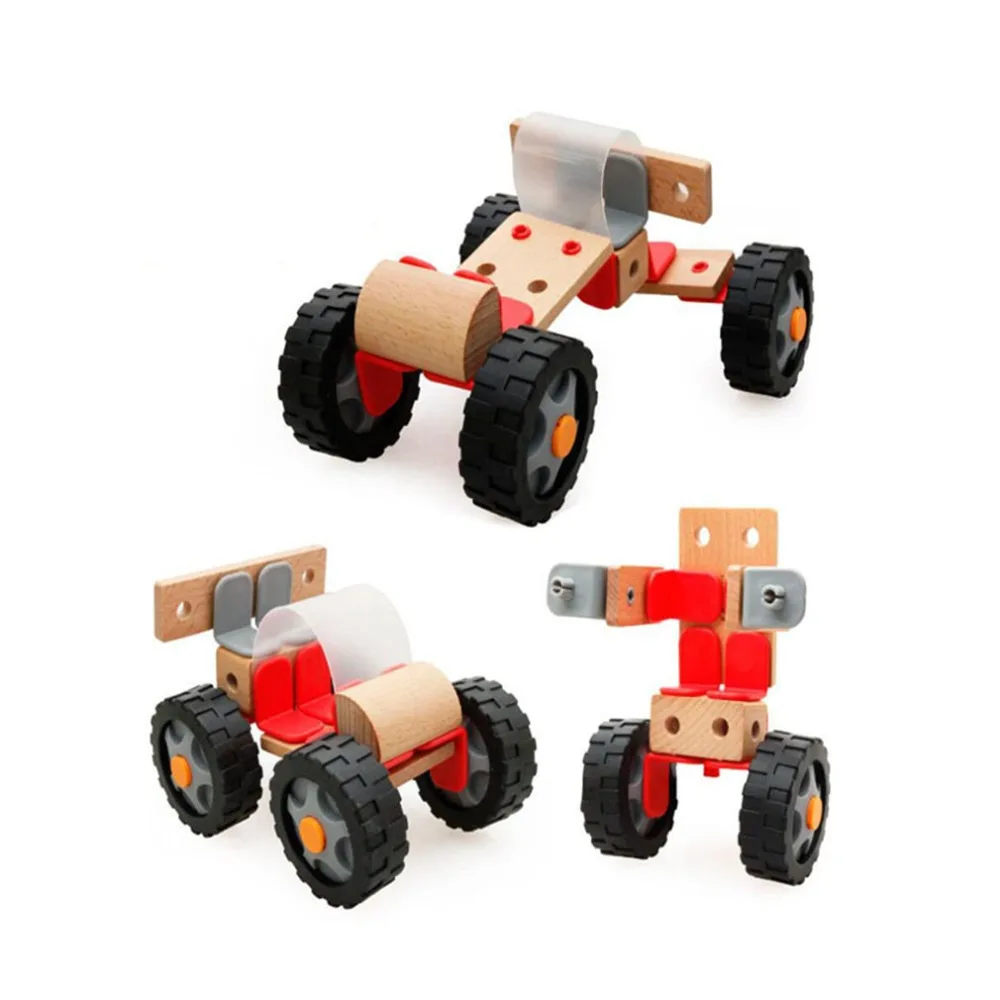 

2022 New Children Wood Insert Blocks Assembled Racing Vehicle Car Automobile Race Motorcycle Toy Gift Learning Education Toy