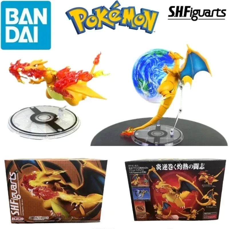 Bandai оригинальный Pokemon S.H.Figuarts SHF аниме фигурка Чаризард фигурки игрушки для детей
