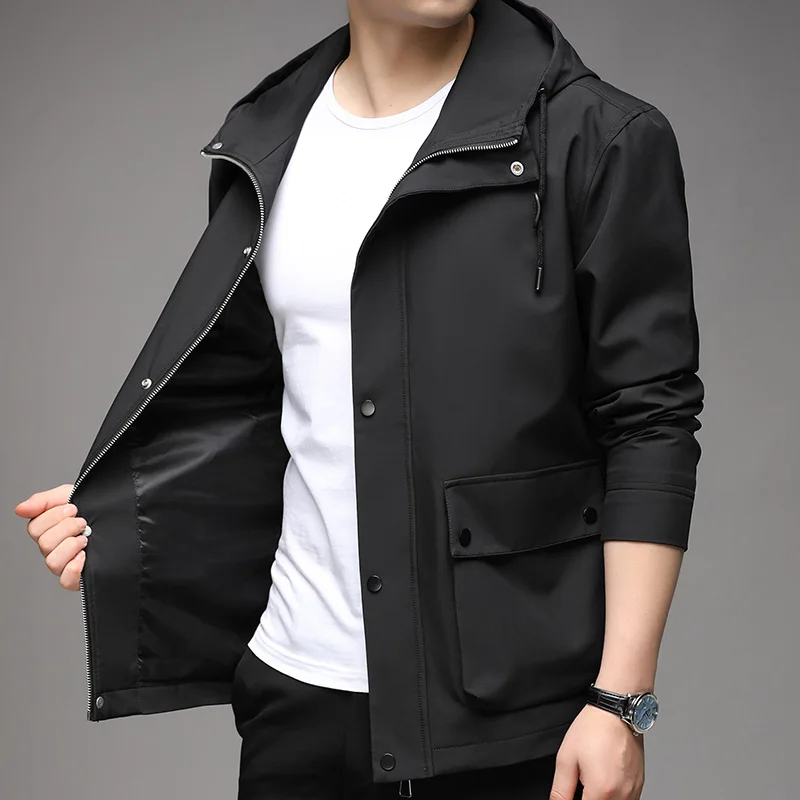 

2023 Spring Hoodie Workwear Jacket Men's Korean-Style Loose Casual Top Coat Men's Clothing Spring and Autumn Trends Jacket
