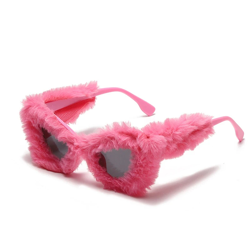 Новинка 2023 модные плюшевые солнцезащитные очки для женщин роскошные брендовые