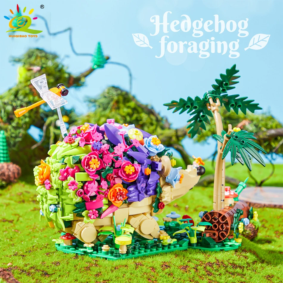 Модель строительного блока HUIQIBAO Moc цветок еж летящие пчелы животные украшение
